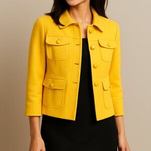 Women Halogen Yellow Cropped Jacket NWOT  S